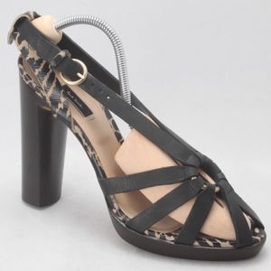Paul Smith Black and Leopard Leather Heels